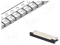 Connector: FFC (FPC); horizontal; PIN: 14; ZIF,top contacts; SMT