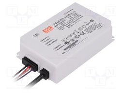 Power supply: switched-mode; LED; 65W; 34÷46VDC; 1400mA; IP67; 430g