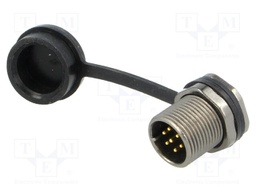 Socket; male; ST12; PIN: 7; IP67; 5A; soldering; 125V; 0.75mm2