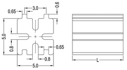 Spacer sleeve; LED; ØLED: 3mm; L: 4mm; natural; UL94V-2; W: 5mm