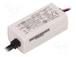 Power supply: switched-mode; LED; 8W; 16÷32VDC; 250mA; 180÷264VAC
