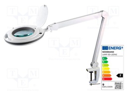 Desktop magnifier with backlight; Mag: 5dpt(x2.25); 9W; Plug: EU