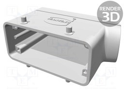 Enclosure: for HDC connectors; Han M; size 24B; for cable; angled