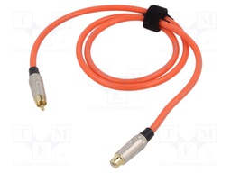Cable; RCA socket,RCA plug; 1m; Plating: gold-plated; orange
