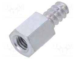 Screwed spacer sleeve; Int.thread: M4; 8mm; Ext.thread: ST4,2