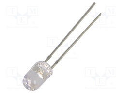 LED; red; 5mm; 14400÷18000mcd; 15°; Front: convex; 2.1÷2.6VDC