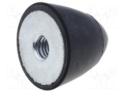 Vibration damper; M8; Ø: 50mm; rubber; L: 61mm; H: 8mm; 909N