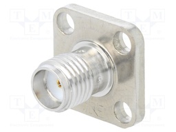 Socket; SMA; female; straight; 50Ω; soldering; teflon; gold-plated