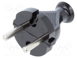 Connector: AC supply; plug; Layout: 2P; Type: round,Uni-Schuko
