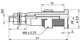 Connector: 2mm banana; socket; 10A; 1kV; 31mm; brown; M3,screw