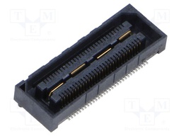 Mezzanine Connector, Ground Plane, Receptacle, 0.5 mm, 2 Rows, 60 Contacts, Surface Mount
