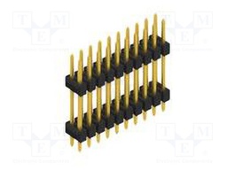 Connector: pin strips; pin header; male; PIN: 20; 2.54mm; THT; 2x10