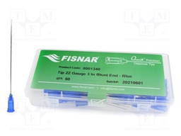 Needle: steel; 3"; Size: 22; straight; 0.41mm; Mounting: Luer Lock