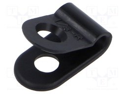 Fixing clamp; 3.2mm; polyamide; black; Cable P-clips
