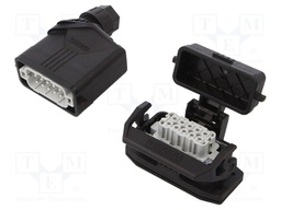Connector: HDC; Type: with cable gland; Pitch: 49,5x16mm; 250V; 20A
