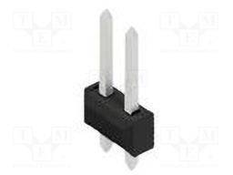 Connector: pin strips; pin header; male; PIN: 2; 2.54mm; THT; 2x1