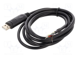 Cable; USB 2.0; wires,USB A plug; gold-plated; 2m; black; Cu; 26AWG