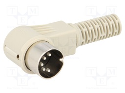 Plug; DIN; male; PIN: 5; Layout: 180°; angled 90°; for cable