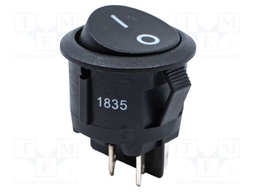 ROCKER SWITCH, DPST, 15A, 125VAC, PANEL