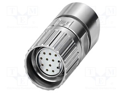 Connector: M23; plug; PIN: 12; soldering; straight; M23 PRO; 8A; 150V