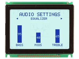 Display: LCD; 128x64; STN Positive; grey; 63.2x52.2mm; LED; 1x20