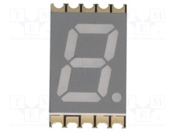 Display: LED; 7-segment; 10mm; 0.39"; No.char: 1; red; 20.8mcd; anode