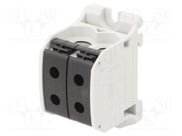 Splice terminal: rail; STB; 50mm2; ways: 1; terminals: 4; black; TS35