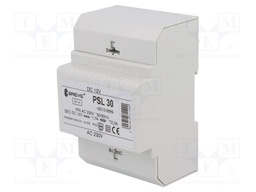 Power supply: transformer type; non-stabilised; 20W; 12VDC; 1.7A