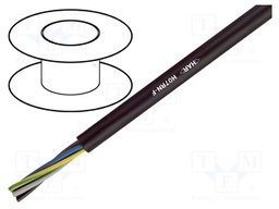 Wire; H07RN-F; 2x2.5mm2; round; stranded; Cu; rubber; black; Class: 5