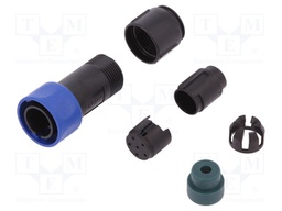 Connector: circular; plug; male; PIN: 6; w/o contacts; for cable