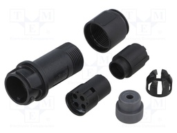 Connector: circular; plug; female; PIN: 4; w/o contacts; for cable