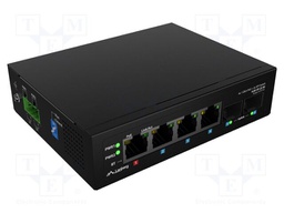 Switch Ethernet; PnP,LED status indicator,PoE (PoE); black