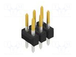 Connector: pin strips; pin header; male; PIN: 6; 2.54mm; THT; 2x3