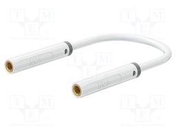 Test lead; 60VDC; 30VAC; 19A; banana socket 4mm,both sides; white