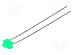 LED; 1.8mm; green; 5÷10mcd; 70°; 2.2÷2.5V; Front: convex; 3.3x2.4mm