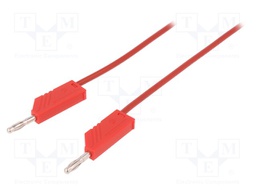 Test lead; PVC; 1m; red; 16A; 60VDC; Type: with 4mm axial socket