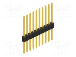 Connector: pin strips; pin header; male; PIN: 10; 1.27mm; THT; 1x10