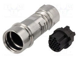 Connector: circular; plug; female; PIN: 22; w/o contacts; for cable