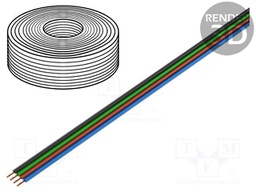 Wire: ribbon; FBK Toy; 4x0.25mm2; stranded; Cu; PVC; 100V; 10m