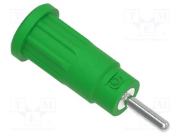 Connector: 2mm banana; socket; green; plug pin 2mmx9mm; insulated