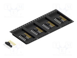 Connector: pin strips; pin header; male; PIN: 6; 2.54mm; SMT; 1x6