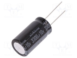 Capacitor: electrolytic; THT; 3300uF; 10VDC; Ø16x31.5mm; ±20%