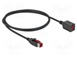 Cable; PoweredUSB socket,PoweredUSB plug; 1m; black; 20AWG,26AWG