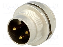 Connector: M16; male; for panel mounting,rear side nut,screwed