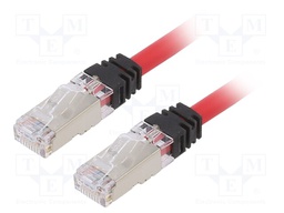 Patch cord; S/FTP,TX6A™ 10Gig; 6a; stranded; Cu; LSZH; red; Len: 5m