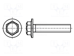 Screw; with flange; M6x16; Head: hexagonal; none