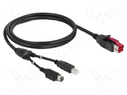 Cable; DIN mini 3pin plug,PoweredUSB plug,USB B plug; 1m; black