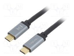 Cable; USB 3.2; USB C plug,both sides; 1m; black; 10Gbps; 100W