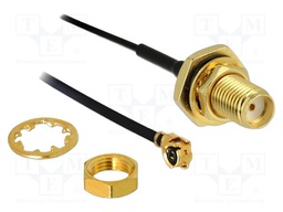 Cable; 200mm; IPEX MHF 1,SMA female; black; with o-ring seal