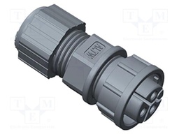 Connector: AC supply; soldering; female; 20A; for cable; IP67